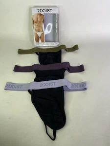 2xist Y Back Thongs Underwear 3 Pack Multicolor Cotton Essential Mens Size M - Picture 1 of 6