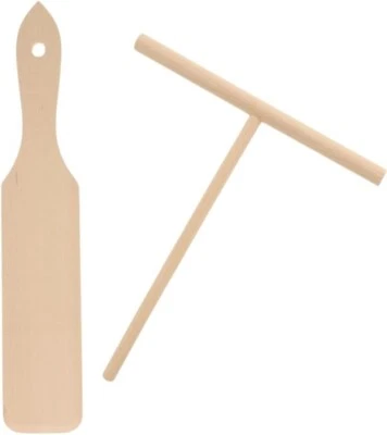Crepes Maker Zubehör-Set 2 teilig Teigverteiler und Wender aus Buchenholz - Bild 1 von 4