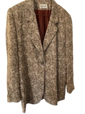 Chaqueta Blazer De Colección Gianni Sport Para Mujer Talla 10 Marrón y Tostado, Forrada, Buen Estado Foto 1 de 4