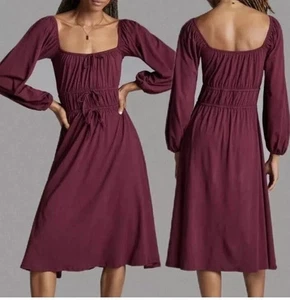 Nuevo con etiquetas Vestido Anthropologie South Filly Corsé MIDI Tejido Vino Talla XS Venta al por menor $130 - Imagen 1 de 8