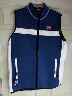 Dale Of Norway Roaldshorn Wool Windstopper Vest Blue Mens Size L - Image 1 of 4