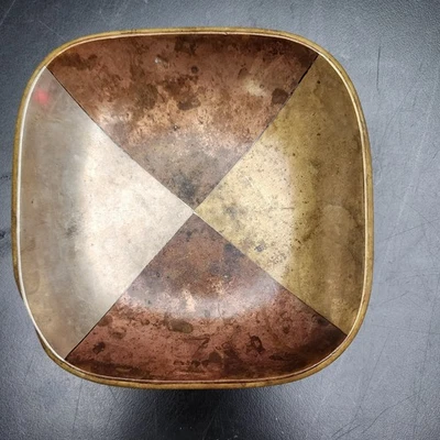 Cuenco Artístico Blanche Metal Casados De Colección Modernista México Plata Cobre Latón Foto 1 de 4