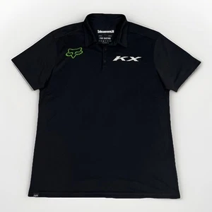 Polo Fox Racing Kawasaki nuova con etichetta uomo Lrg manica corta nera comoda motocross - Foto 1 di 9