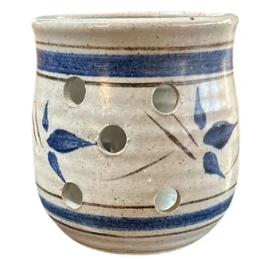 Vtg Frye Pottery Stoneware 1987 Luminary Candle Tea Light 4 Inch Vase Cottage - Picture 1 of 8