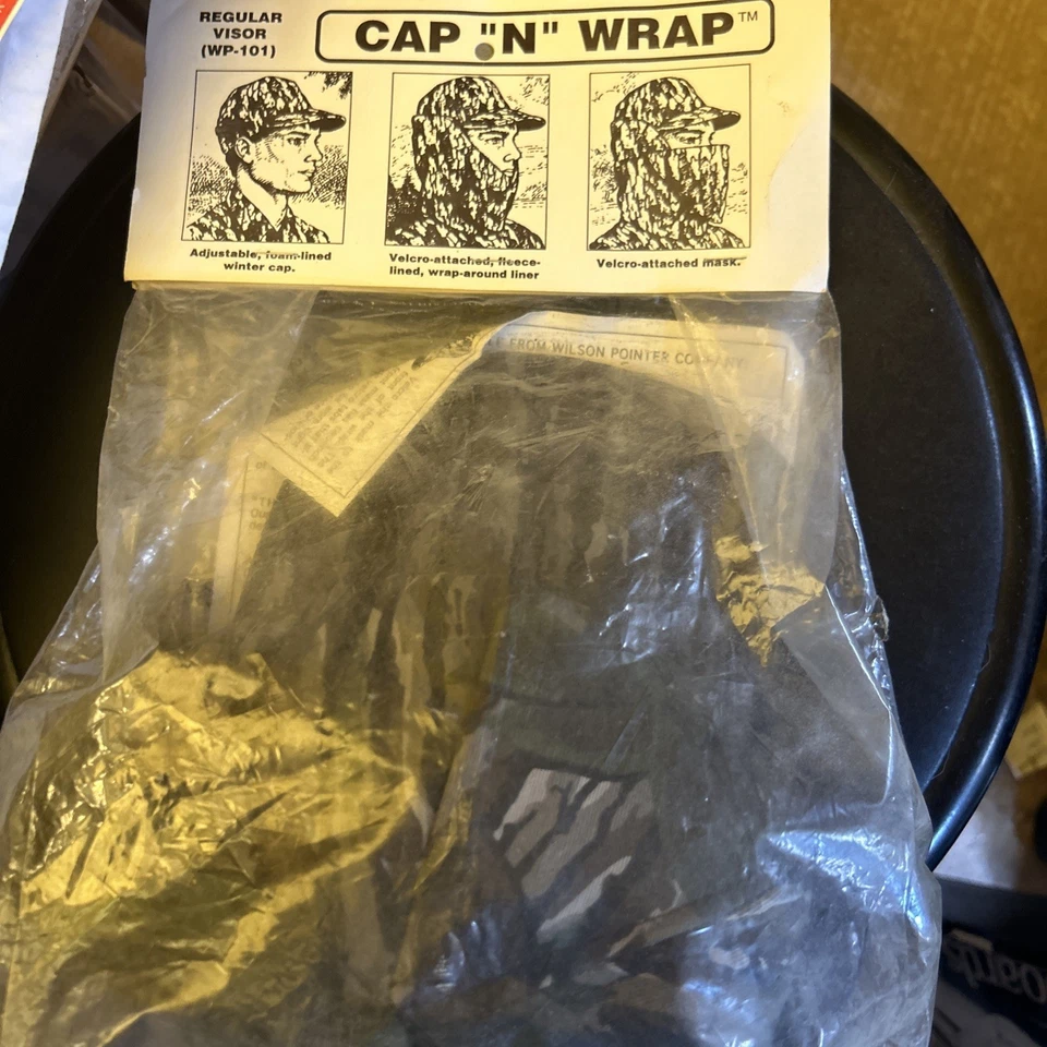 Vintage Cap "N" Wrap NEW Camo Hunt Hat Winter Face Wrap Work Outdoor USA 60s 70s - Image 1 of 4