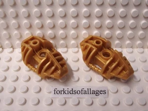 2x Lego Bionicle 53566 Piraka Leg Upper Section Cover Pearl Gold (Pair) - Picture 1 of 2