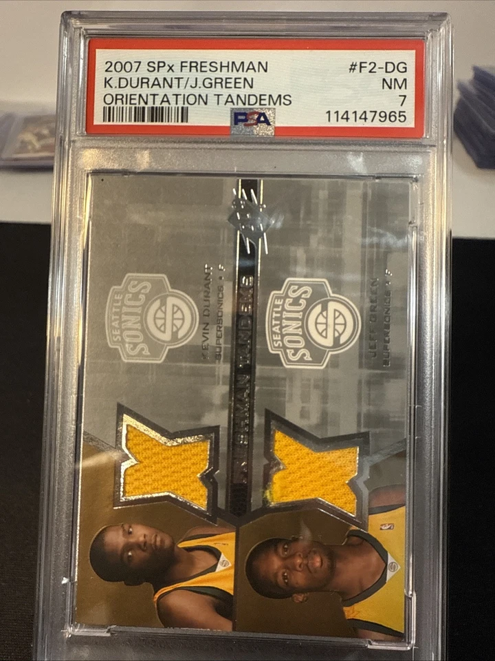 2007-08 SPx - Freshman Tandems Jerseys Kevin Durant, Jeff Green #F2-DG (MEM, RC) - Image 1 of 4