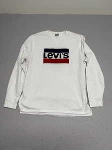 LEVI'S Men's White Sweatshirt w/ Large Patch Logo SZ XL Fleece Lined - Picture 1 of 5