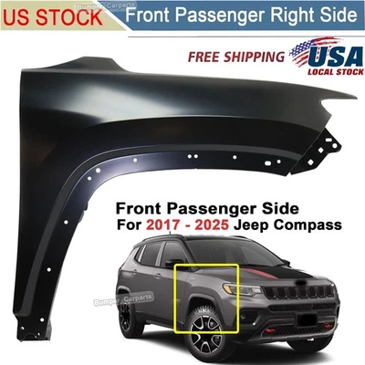 Fender For 2017-2025 Jeep Compass Front Passenger Right Side Primed 68430056AA — 第 1/4 张图片