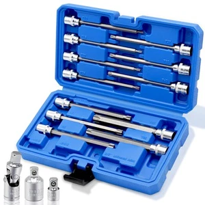 RIZOM 15-Piece 3/8" Drive Extra Long Torx Bit Socket Set, T10-T60 Star Bit So... - Picture 1 of 7
