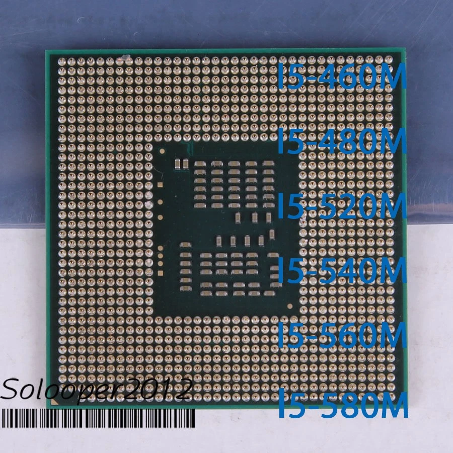For Intel Core i5 I5-460M I5-480M I5-520M I5-540M I5-560M I5-580M Socket G1 CPU - Image 1 of 1