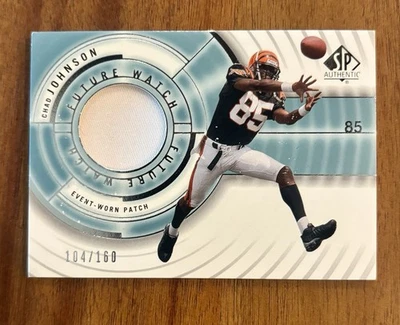 2001 SP Authentic RC Patch Chad Johnson #54/160 Bengals SP ROOKIE MINOR DAMAGE - Image 1 of 4