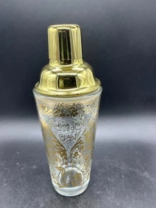 Cocktail Shaker, Gold & Glass Making Sprits Bright - Picture 1 of 12