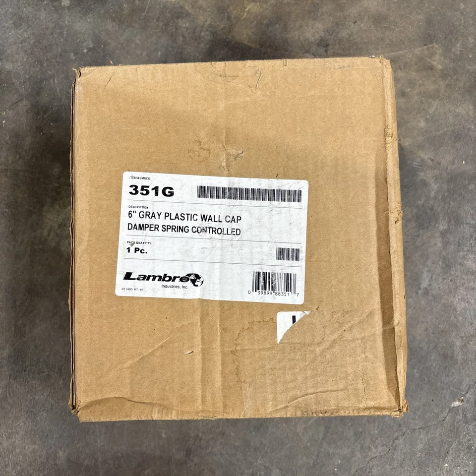 Amortiguador de tapa de pared de plástico gris Lambro Industries Lambro 6" LAM351G Foto 1 de 3