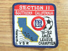 AYSO SECTION 11 SOUTHERN CALIFORNIA SOCCER PATCH 1991-92 AREA LEAGUE CHAMPION
