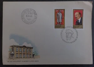 1970 Hungary Centenary of Birth of Lenin FDC ties 2 stamps cancelled Budapest - Picture 1 of 2