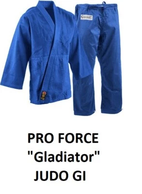 NEW! ProForce Gladiator Judo Uniform Gi with White Belt - Blue - Choose Size - Image 1 of 2