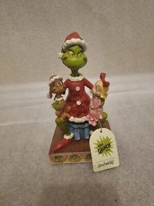 Jim Shore Dr Seuss' The "Grinch With Cindy and Max on Lap" - No Box - Picture 1 of 4