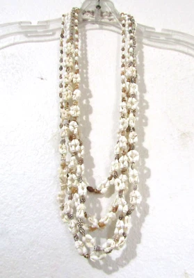 贝壳雷项链 5股 26 至 35 英寸 — 第 1/4 张图片