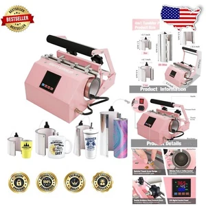 Professional Sublimation Heat Press - 4-in-1 Machine for Drinkware in Pink - Picture 1 of 8