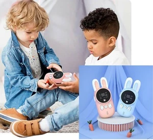 Portable Kids Walkie Talkies Toy Cute Rabbit Handheld Educational Pink Blue - Picture 1 of 12