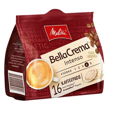 16 Coffee Pads Melitta Bella Crema Intenso Roasted 100% Arabica Ar - Imagem 1 de 3