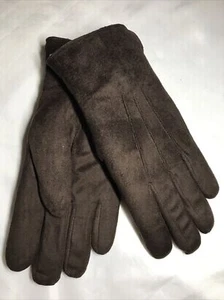 LL Bean Faux Suede Women Gloves Sherpa/Aloe-Line COFFEE BEAN SIZE M - Picture 1 of 5