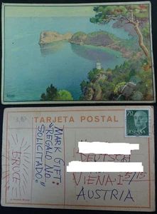 ANTIGUA POSTAL MALLORCA LA FORADADA MIRAMAR ERWIN HUBERT BALEARES CC03519 - Picture 1 of 1