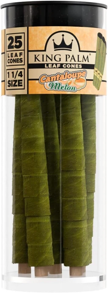 King Palm | Tamaño 1 1/4 | Melón | Conos de palma orgánicos preenrollados | 25 por tubo Foto 1 de 1