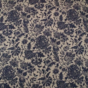 DURALEE ANANYA BLUE FLORAL LINEN HIGH END DESIGNER MULTIUSE FABRIC BY YARD 54"W - Picture 1 of 6