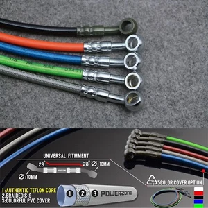 35cm-220cm Motorcycle Braided Steel Hydraulic Reinforced Brake Clutch Hose line - Picture 1 of 11