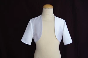 Bolero Jacke zum Kommunionkleid Kommunionjacke Jäckchen Bolerojacke Cape weiß - Bild 1 von 5