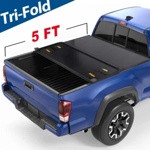 5FT Hard Tri-Fold Tonneau Cover Truck Bed For 2016-2023 Toyota Tacoma - Picture 1 of 15