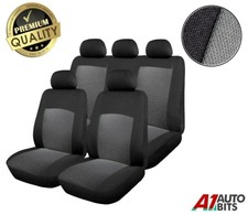9 Pièce Protection Housse Siège Auto Tissu Ensemble Universel En Gris Noir