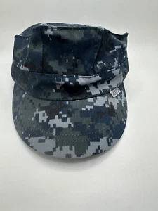 US Navy Hat Cap 8 Point Child Blue Digital Camo Working Utility Military - Picture 1 of 6