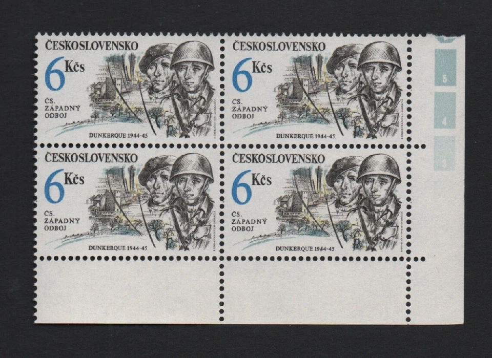 SOLDADOS CHECOSLOVAQUIA 1992 (DUNKIRK) 6k. BLOQUE DE VALOR SUPERIOR DE 4 *MNH*  Foto 1 de 2