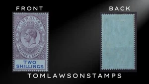 Gibraltar Sg82 2/- púrpura opaco y azul/azul LMM/gato £30 (01) - Imagen 1 de 4