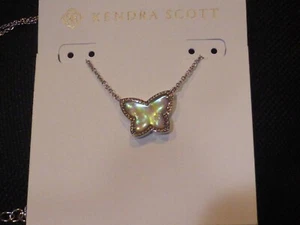 KENDRA SCOTT Lillia Dichroic Glass Gold Tone Butterfly Necklace NWT $60 - Picture 1 of 2