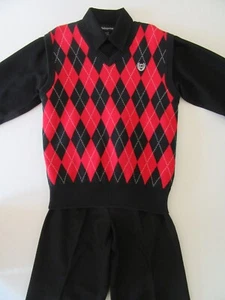 Youth Boys 3pc Dress Outfit 10yrs  Black Shirt-Vest-Slacks Pants Church Set Lot - Picture 1 of 11