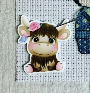 Highland Cow Needle Minder For Cross Stitch And Embroidery - Picture 1 of 1