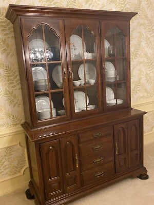 Cherry Wood China Cabinet, Formal Dining Room, Classic/Vintage, made in America - Image 1 of 4