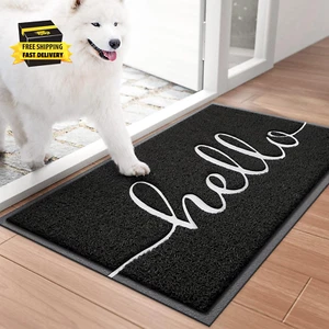 Door Mat (30"X17.5",Black), Welcome Mat Low Profile Front Doormat Floor Mat Non - Picture 1 of 7