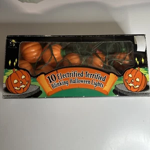 Vintage Halloween 10 Lichterketten Jack O Laterne Blasform Kürbis Deko - Bild 1 von 6