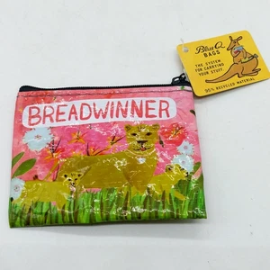 Blue Q Breadwinner Coin Purse NEW With Tags 3.25 x 4.25 Inches Recycled Material - Picture 1 of 3