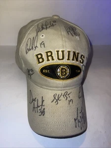 Gorra de colección de los 90 Boston Bruins con tirantes firmada por 9 jugadores de Bruins en 00 Y2K - Imagen 1 de 9