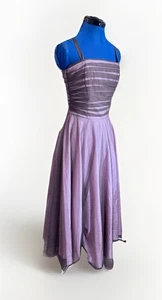 Vintage 90s Style Boutique Sheer Over Ruched Formal Tea Dress Size 6 - Picture 1 of 12