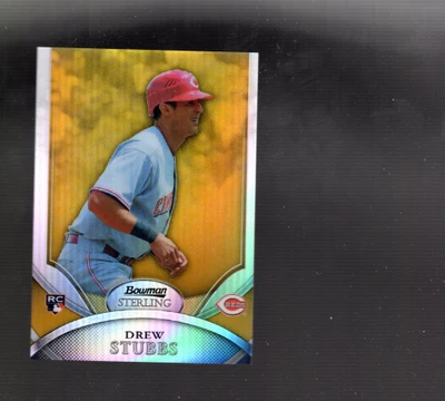 B6710- 2010 Bowman Sterling Gold Refractors #41 Drew Stubbs /50 - NM-MT - Image 1 of 2