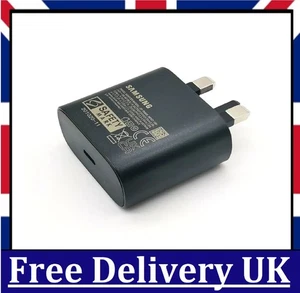 Genuine Samsung 25W Type C USB Wall Charger Plug Socket 3 Pin UK Power Adapter - Picture 1 of 2