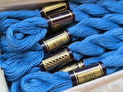 Lot of vintage blue 💙 pearl cotton for embroidery by DMC, 12 pieces  - Image 1 of 4