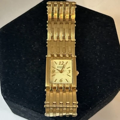 Vintage New ECCLISSI Tank Women’s Quartz Watch Gold Case Expansion Bracelet - Image 1 of 3